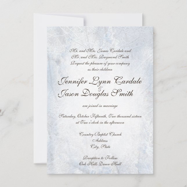 Invitaciones elegantes de la boda de Camo de la (Anverso)