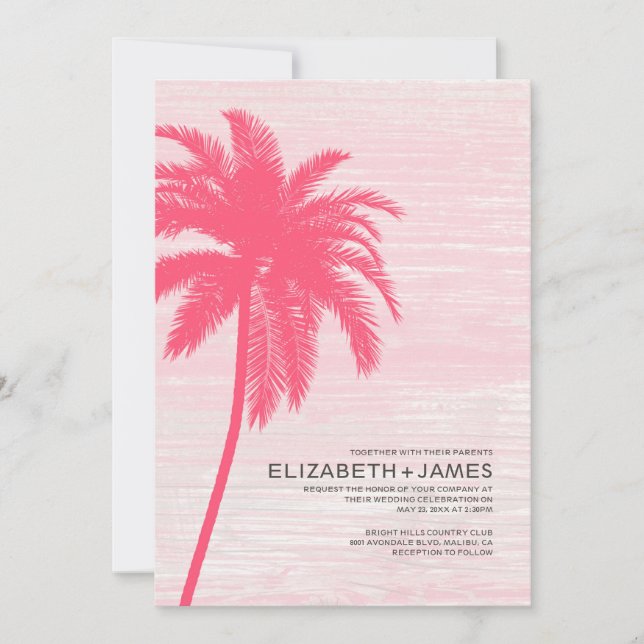 Invitaciones elegantes de la boda de playa de las (Anverso)