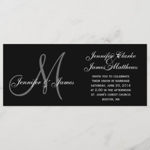 Invitaciones elegantes de la boda del monograma