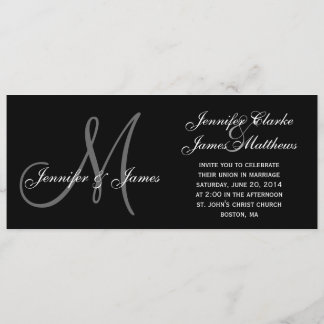Invitaciones elegantes de la boda del monograma