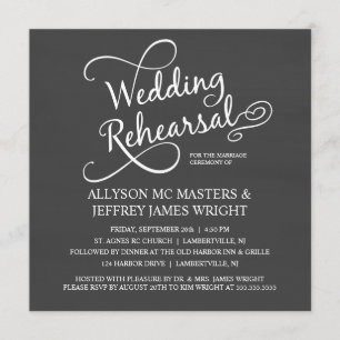 Invitaciones elegantes de la cena del ensayo de la