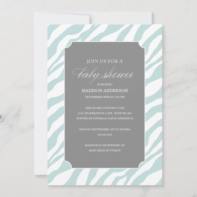 INVITACIONES ELEGANTES DE LA DUCHA EL %PIPE% BABY (Anverso)