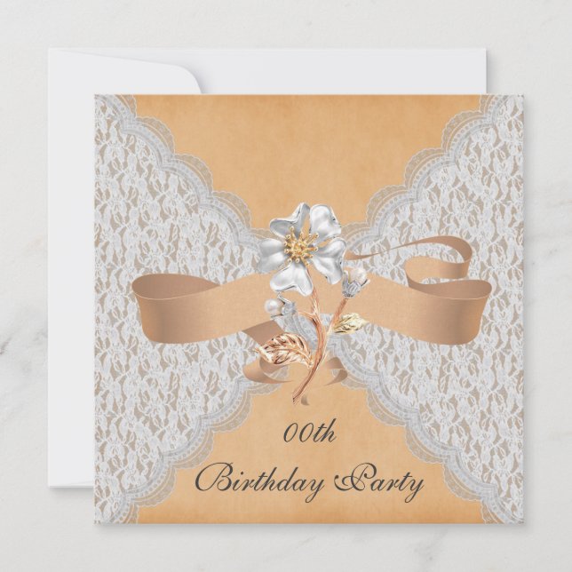 Invitaciones elegantes de la fiesta de cumpleaños (Anverso)