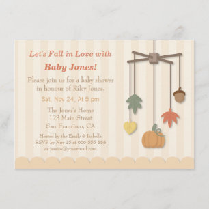 Invitaciones elegantes de otoño para baby shower