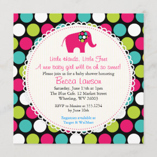 Invitaciones elegantes de Polkadots Baby Shower