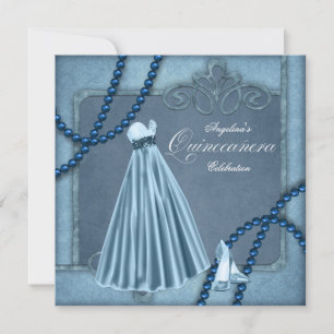 Invitaciones Elegantes de Quinceañera en Azul