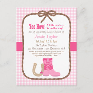 Invitaciones elegantes de tema occidental rosa par