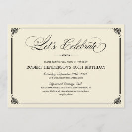 Invitaciones elegantes del cumpleaños