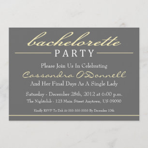 Invitaciones elegantes del fiesta de Bachelorette
