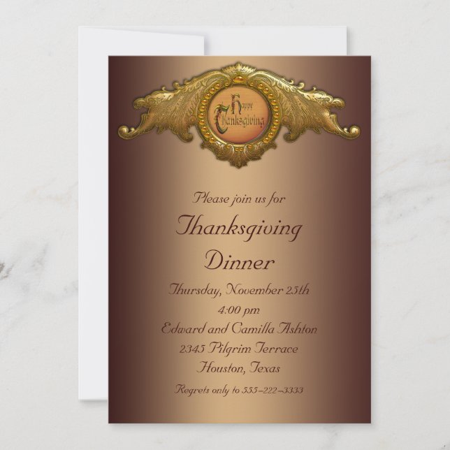 Invitaciones elegantes del fiesta de cena de la (Anverso)