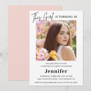 Invitaciones elegantes para 18 cumpleaños Foto Mod