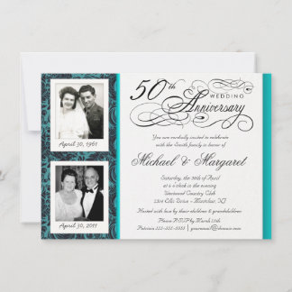 Invitaciones Elegantes para 50 Aniversario - Damas