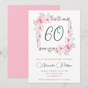 Invitaciones elegantes para 60 cumpleaños Floral R