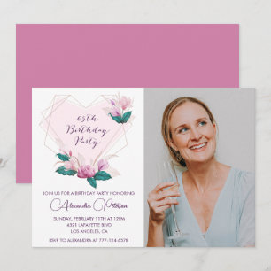 Invitaciones elegantes para 65 cumpleaños Boho Fot