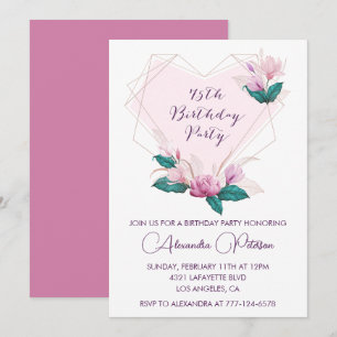 Invitaciones elegantes para 75 cumpleaños Floral r