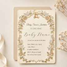 invitaciones elegantes para baby shower con flores