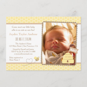 Invitaciones Elegantes para Baby Shower de Abejorr