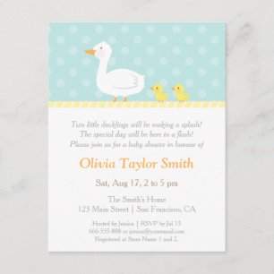 Invitaciones Elegantes para Baby Shower de Patitos