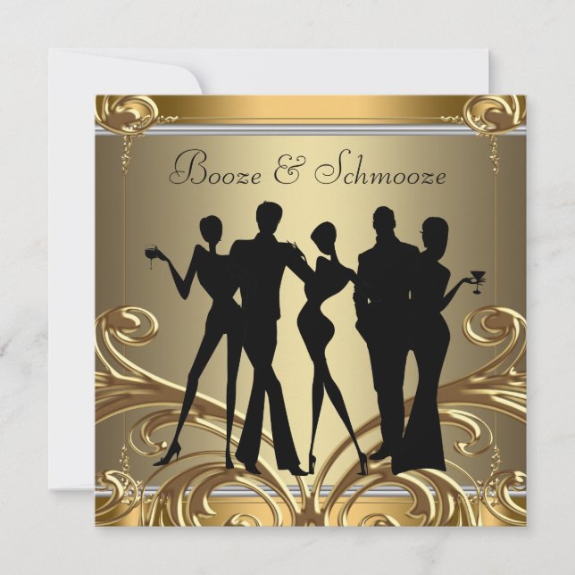 Invitaciones elegantes para beber y hacer relacion (Anverso)