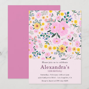Invitaciones elegantes para cumpleaños 13 años Pin