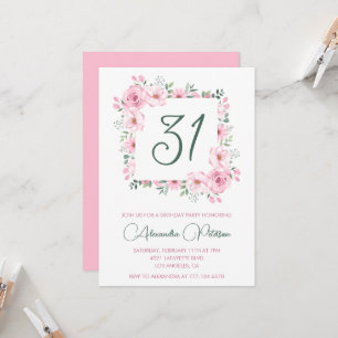 Invitaciones elegantes para cumpleaños 31 Floral R