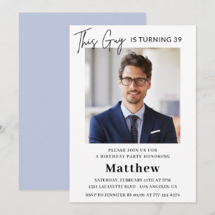 Invitaciones elegantes para cumpleaños 39 hombres 