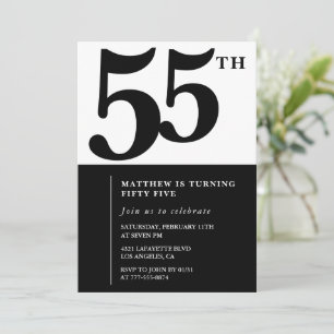Invitaciones elegantes para cumpleaños 55 Chic Sim