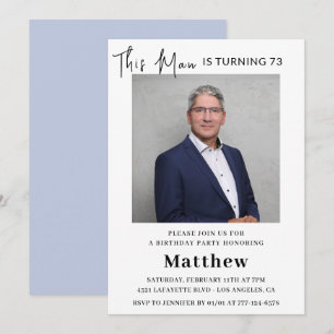 Invitaciones elegantes para cumpleaños 73 hombres
