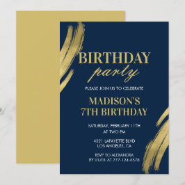 Invitaciones elegantes para cumpleaños 7 Party Gir