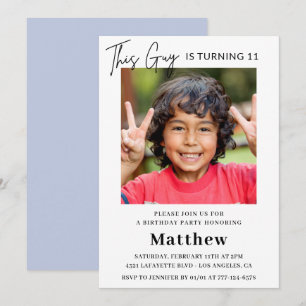 Invitaciones elegantes para cumpleaños número 11 N