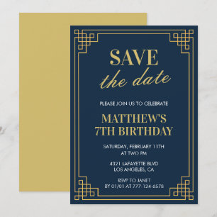 Invitaciones elegantes para cumpleaños número 7 de