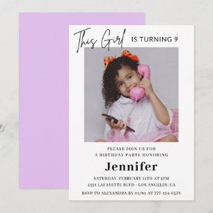 Invitaciones elegantes para cumpleaños número 9 co
