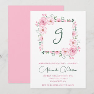 Invitaciones elegantes para cumpleaños número 9 Fl