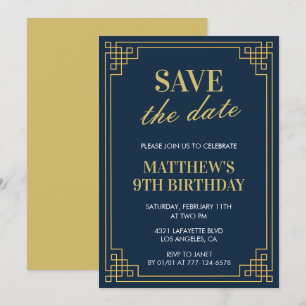 Invitaciones elegantes para cumpleaños número 9 pa