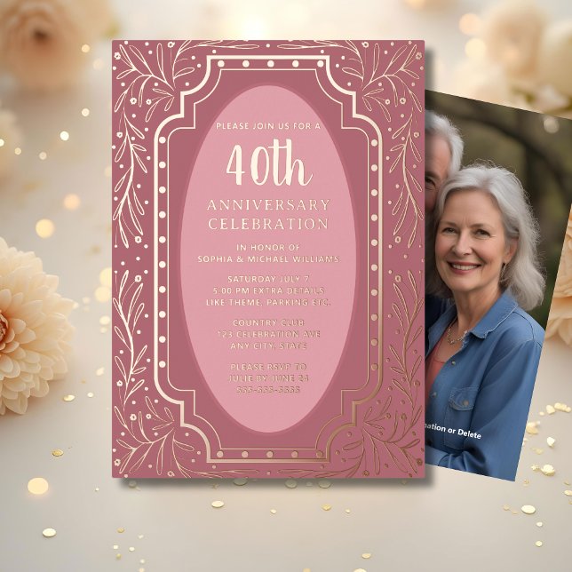 Invitaciones elegantes para el 40º aniversario de  (Subido por el creador)