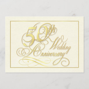 Invitaciones elegantes para el 50 aniversario - Ec