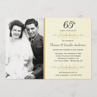 Invitaciones elegantes para el 65º aniversario con