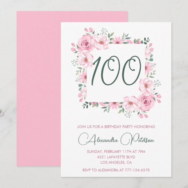 Invitaciones elegantes para el cumpleaños número 1 (Anverso / Reverso)
