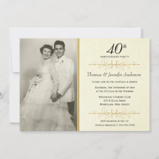 Invitaciones elegantes para fiesta de aniversario