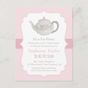 Invitaciones Elegantes para Fiesta de Té con Teter