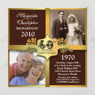 Invitaciones elegantes para fotos de aniversario n
