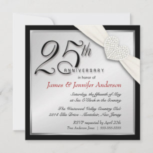 Invitaciones elegantes para la fiesta del 25 anive