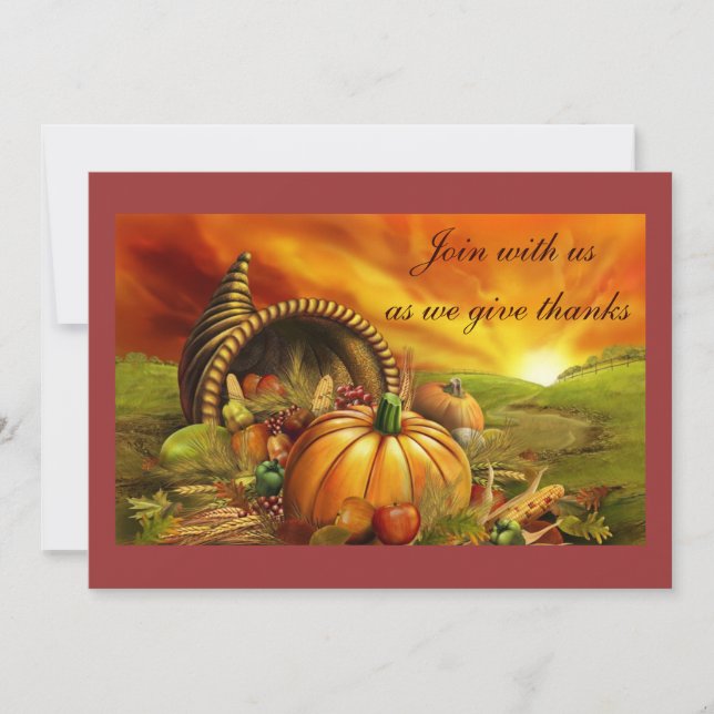 Invitaciones elegantes para una cena de Acción de  (Anverso)