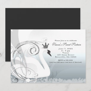 Invitaciones elegantes plata y blanco de la prince