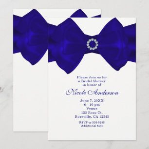Invitaciones elegantes Royal Blue Ribbon & Diamond