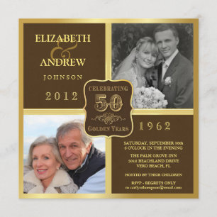Invitaciones elegantes Vintage para 50 Aniversario
