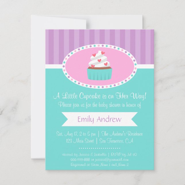 Invitaciones Elegantes y Dulces para Baby Shower d (Anverso)