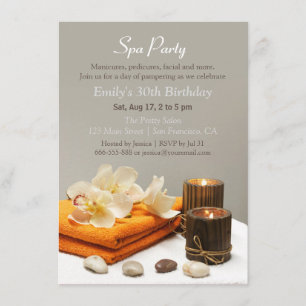 Invitaciones elegantes y relajantes para fiesta de