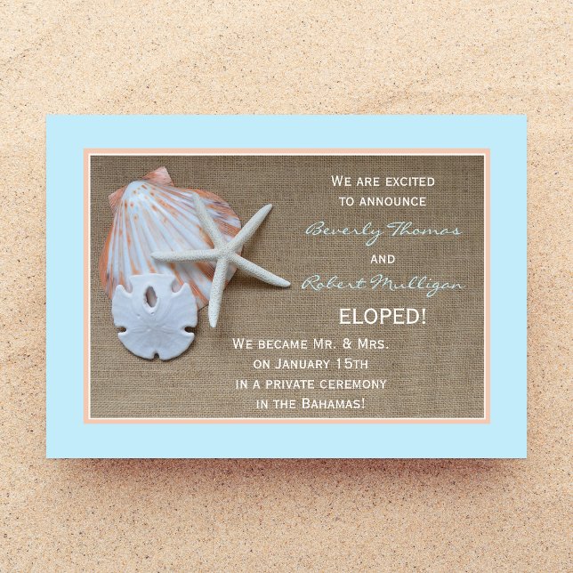 Invitaciones Elopement - Tema de la playa (Subido por el creador)