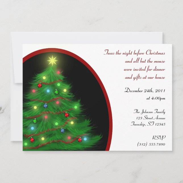 Invitaciones en árbol de los Navidades "Esta noche (Anverso)
